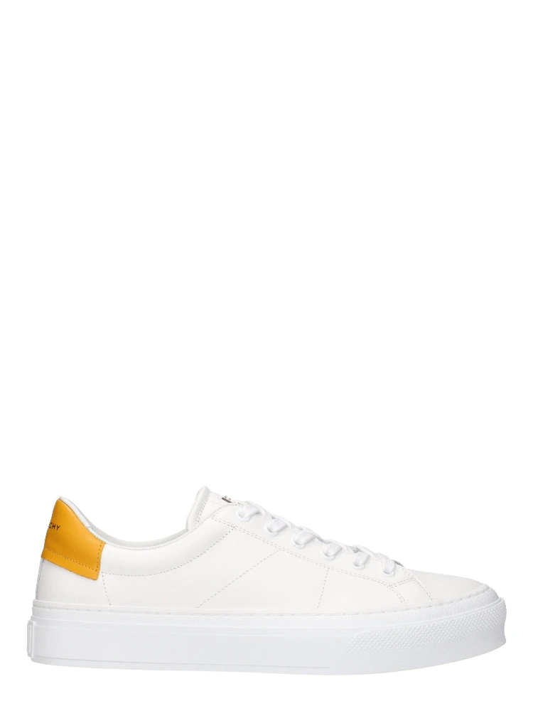 White Leather Low Top Sneakers