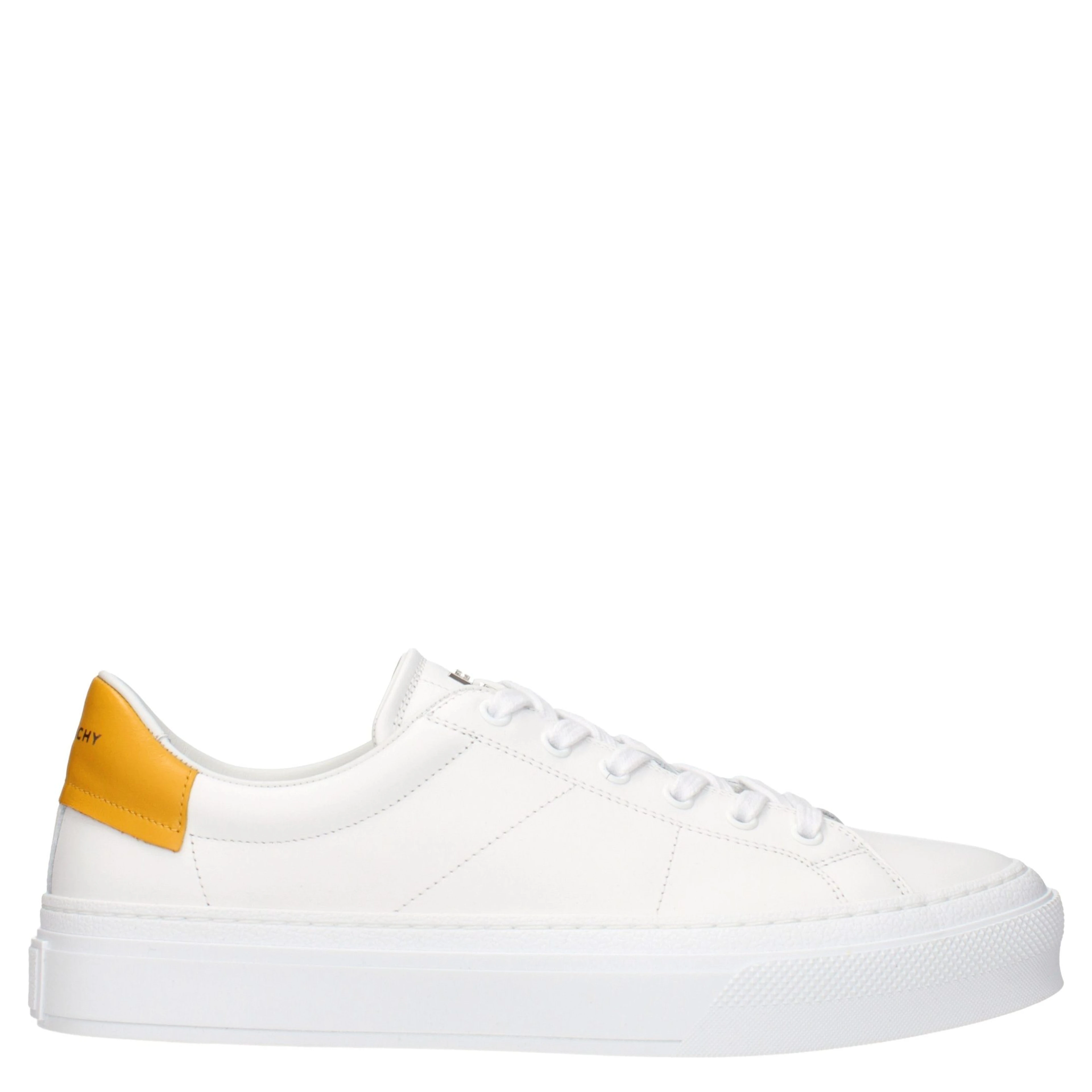 White Leather Low Top Sneakers