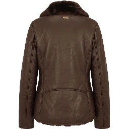 Brown Polyester Women Jacket