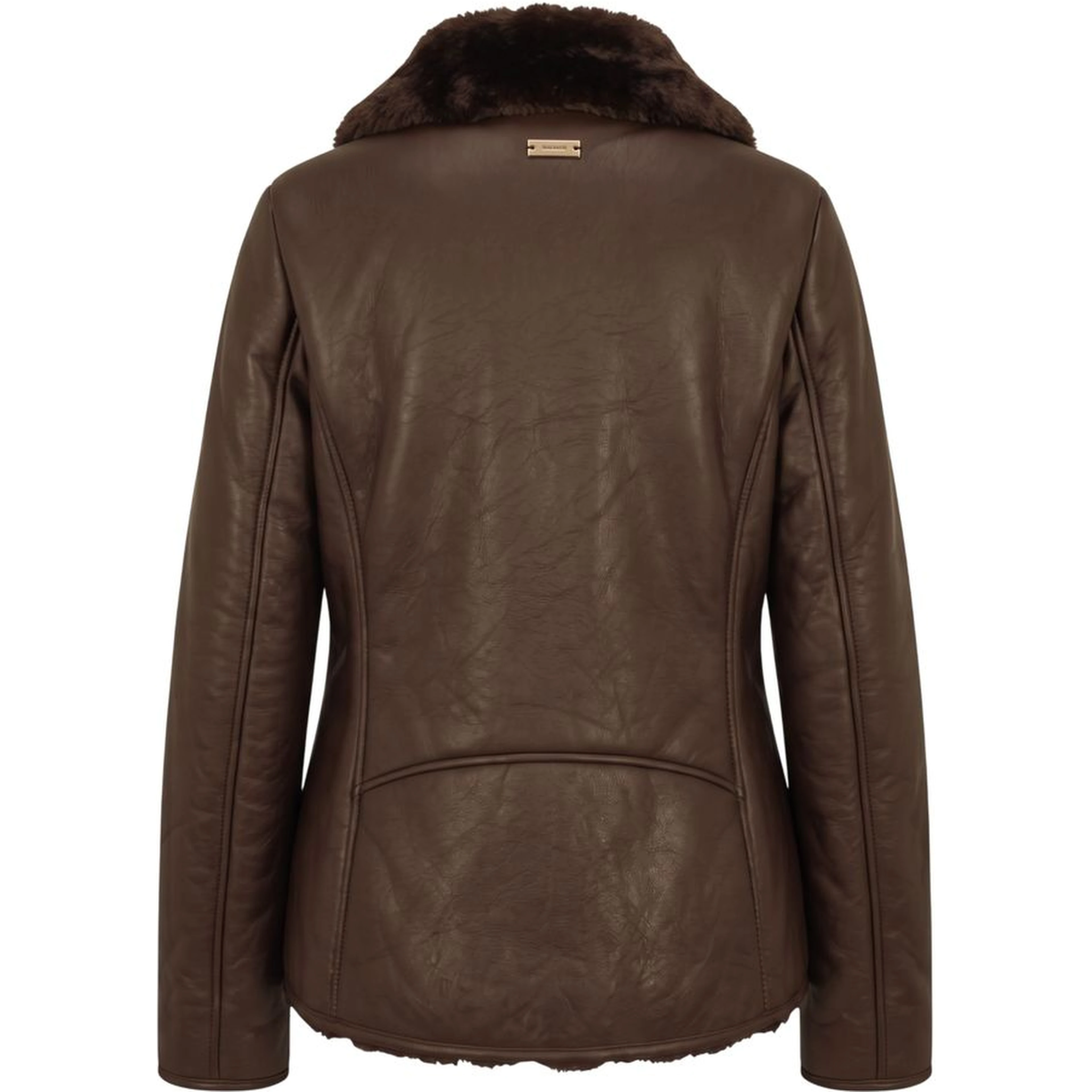 Brown Polyester Women Jacket