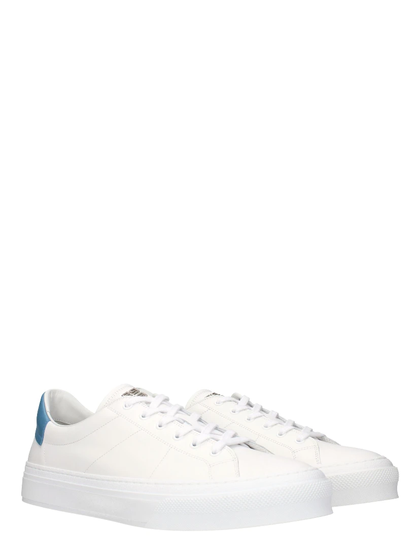White Leather Low Top Sneakers
