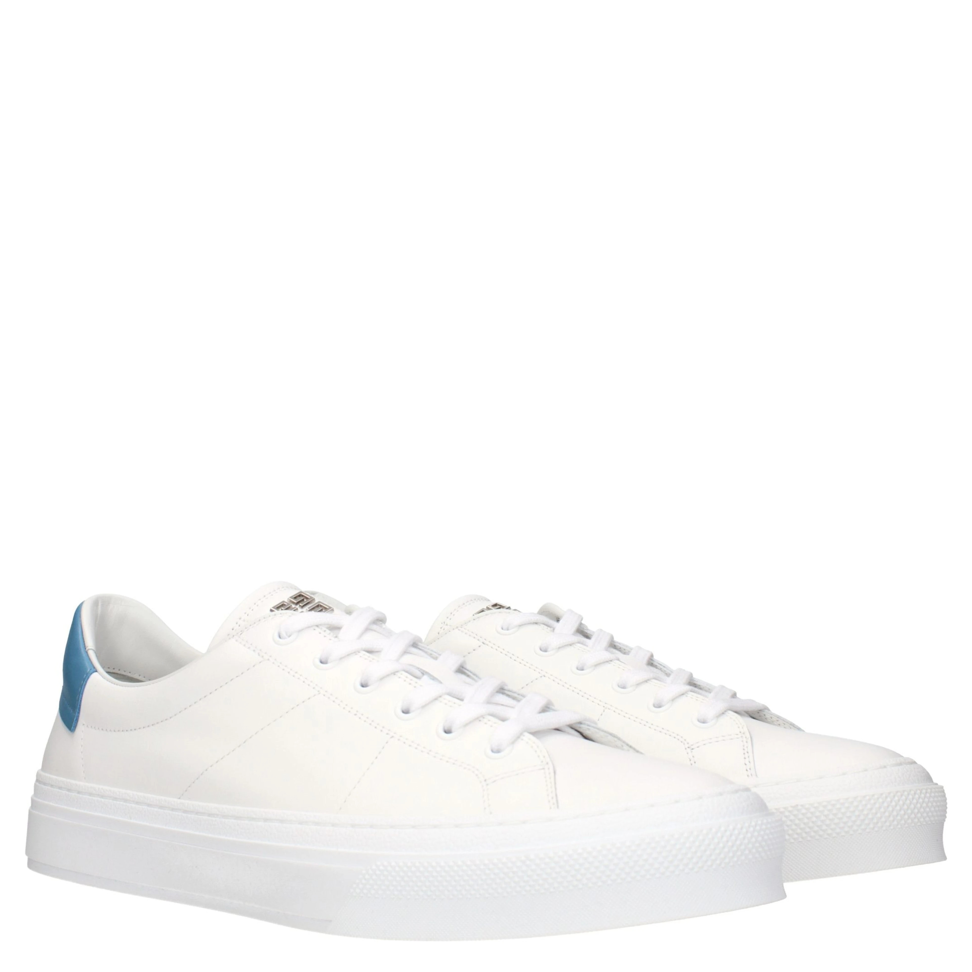 White Leather Low Top Sneakers