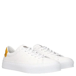 White Leather Low Top Sneakers