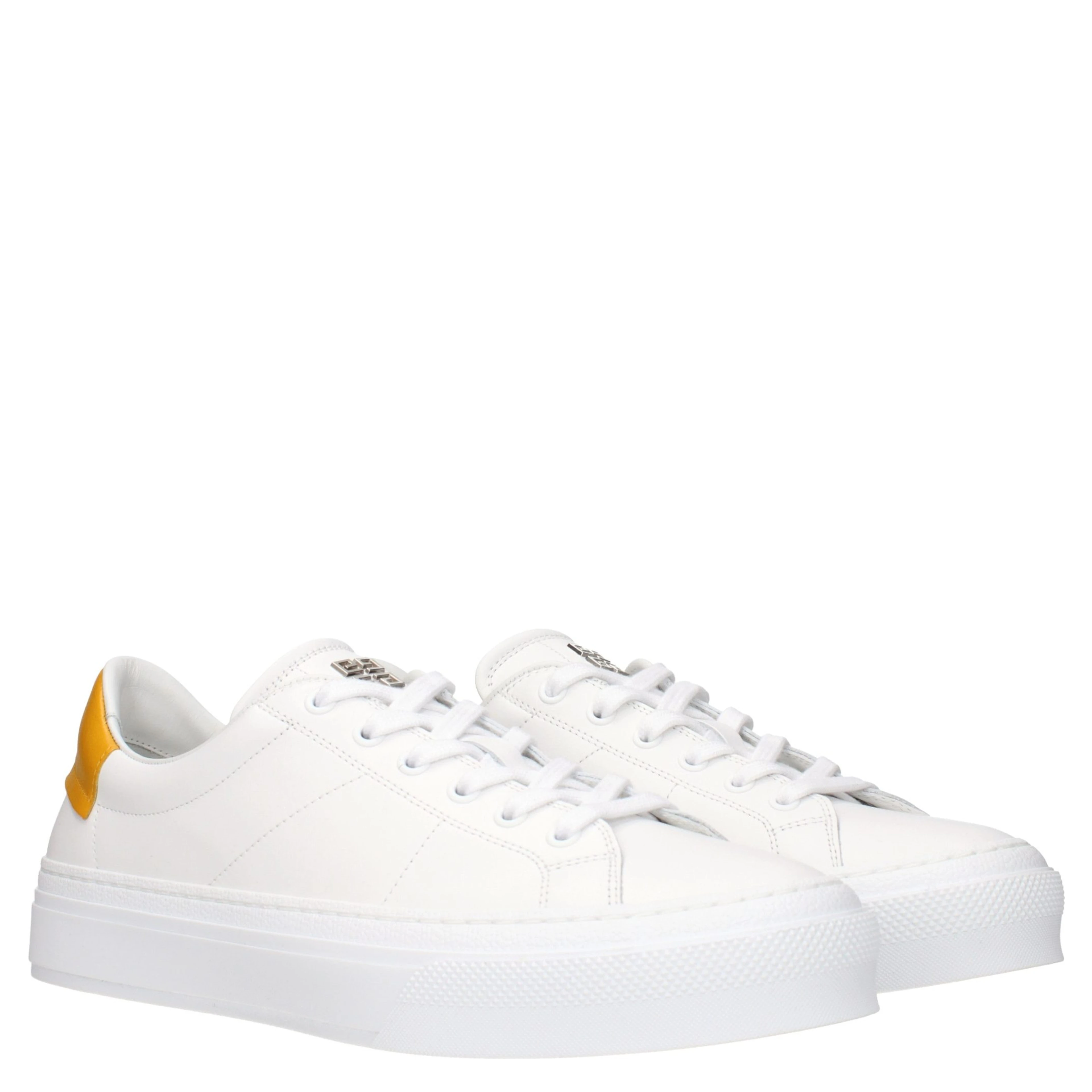 White Leather Low Top Sneakers