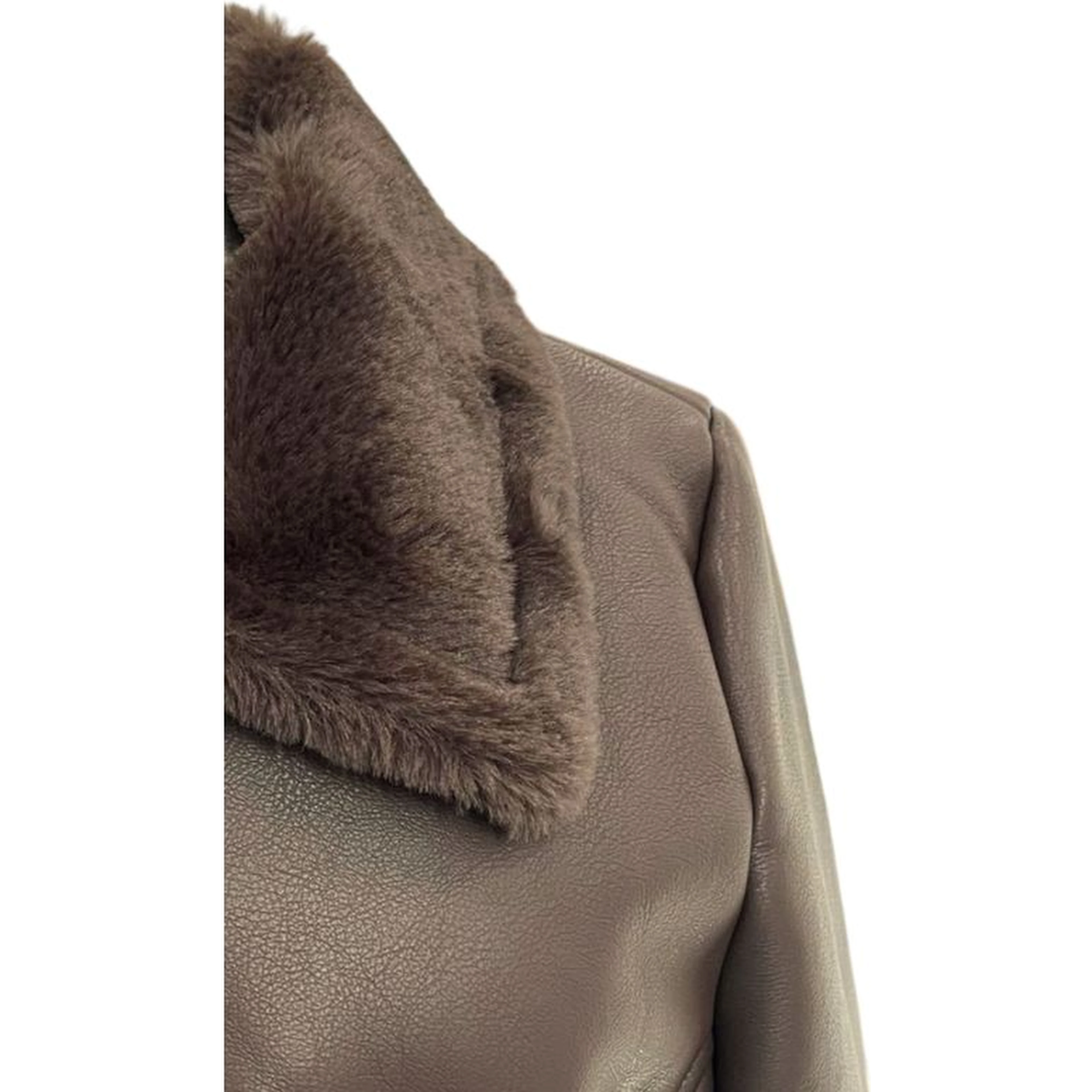 Brown Polyester Women Jacket