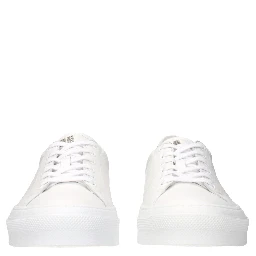 White Leather Low Top Sneakers