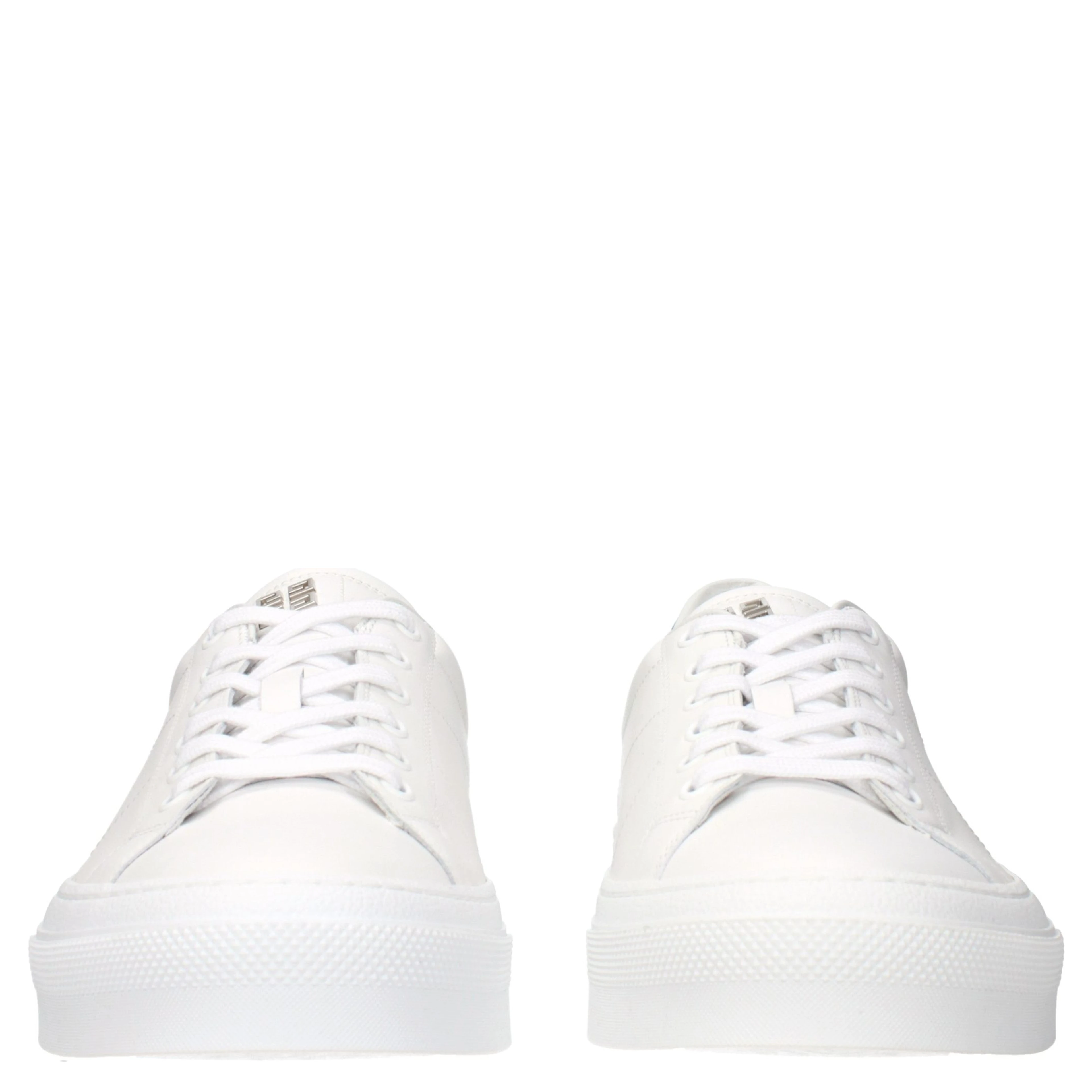 White Leather Low Top Sneakers