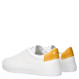 White Leather Low Top Sneakers