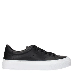 Black Leather Low Top Sneakers