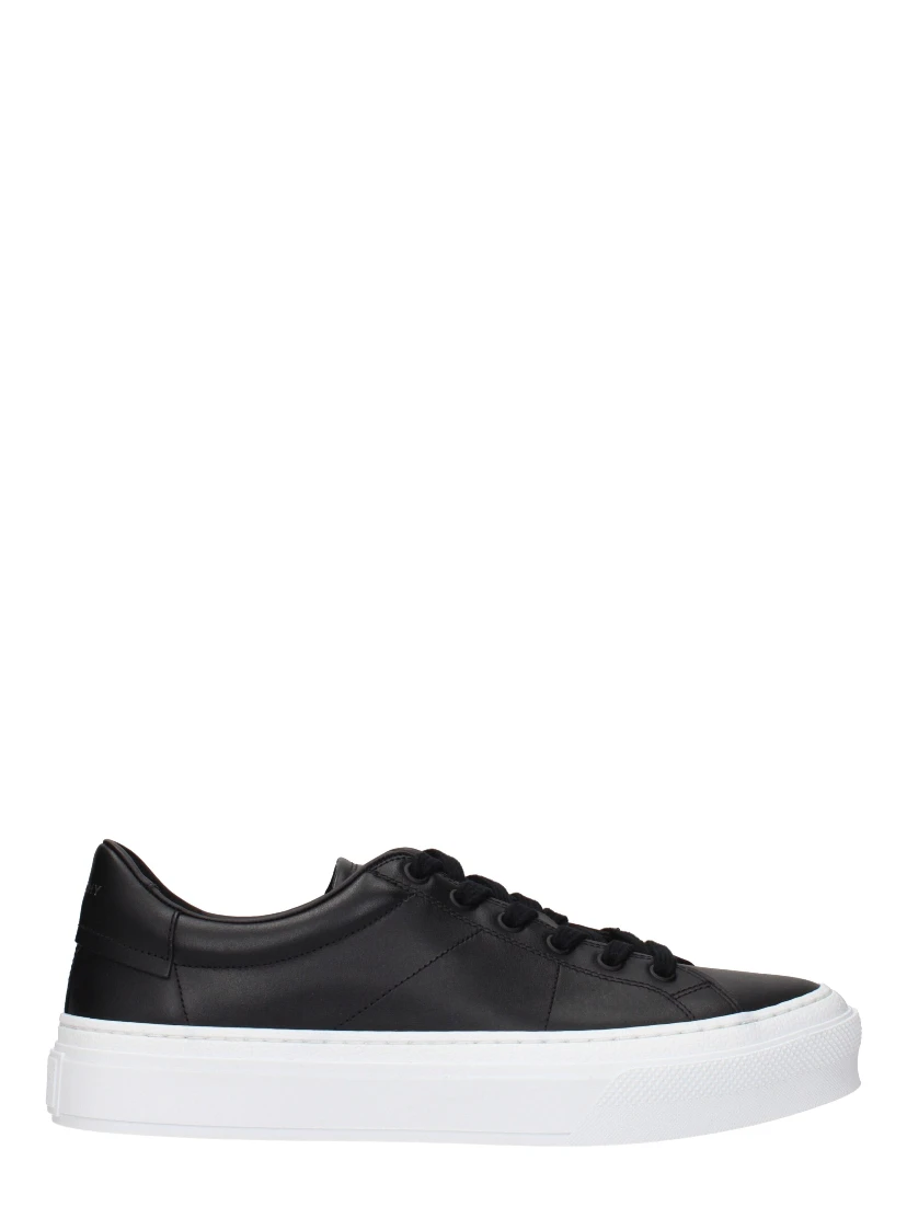 Black Leather Low Top Sneakers