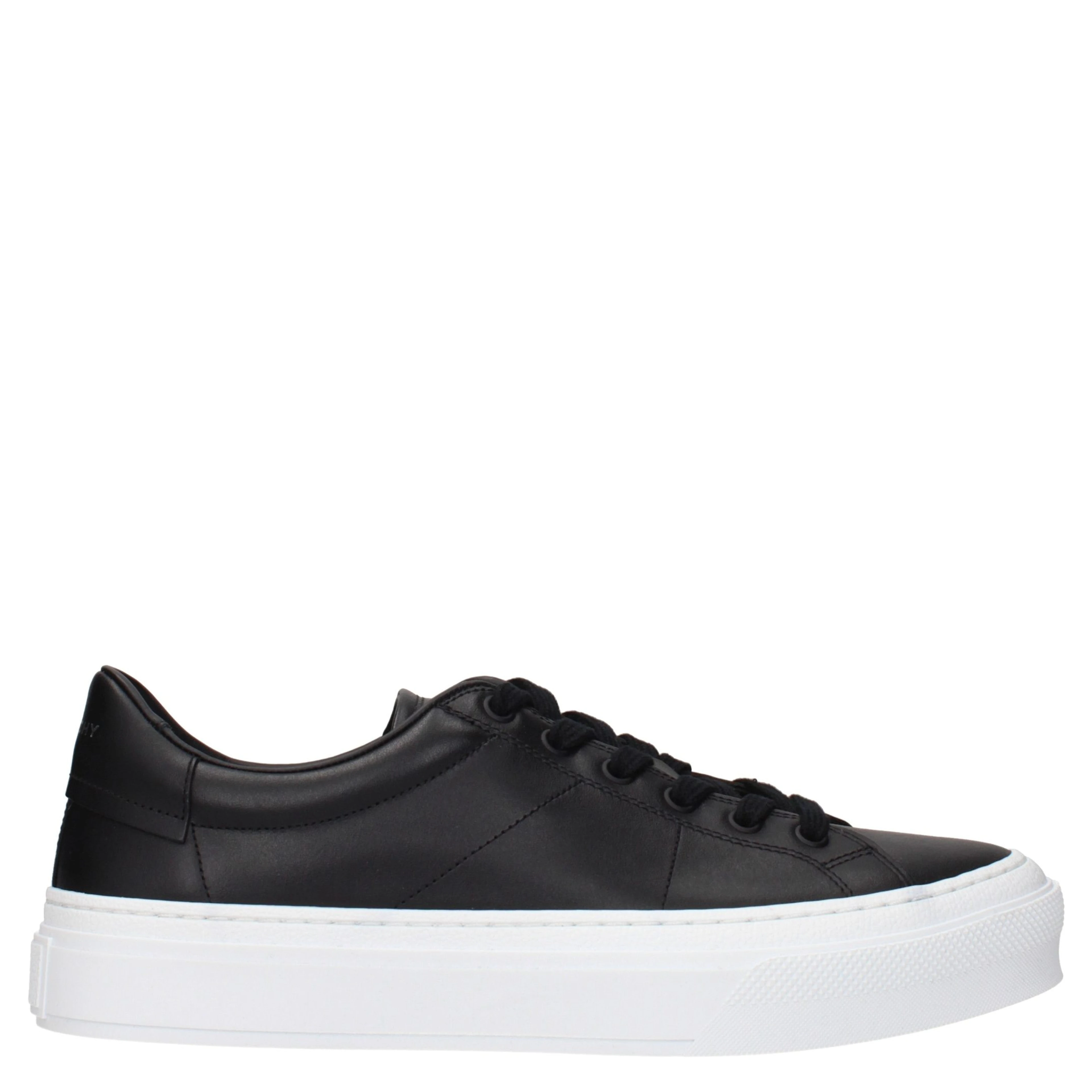 Black Leather Low Top Sneakers