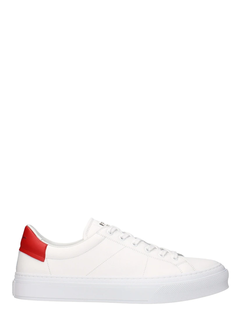 White Leather Low Top Sneakers