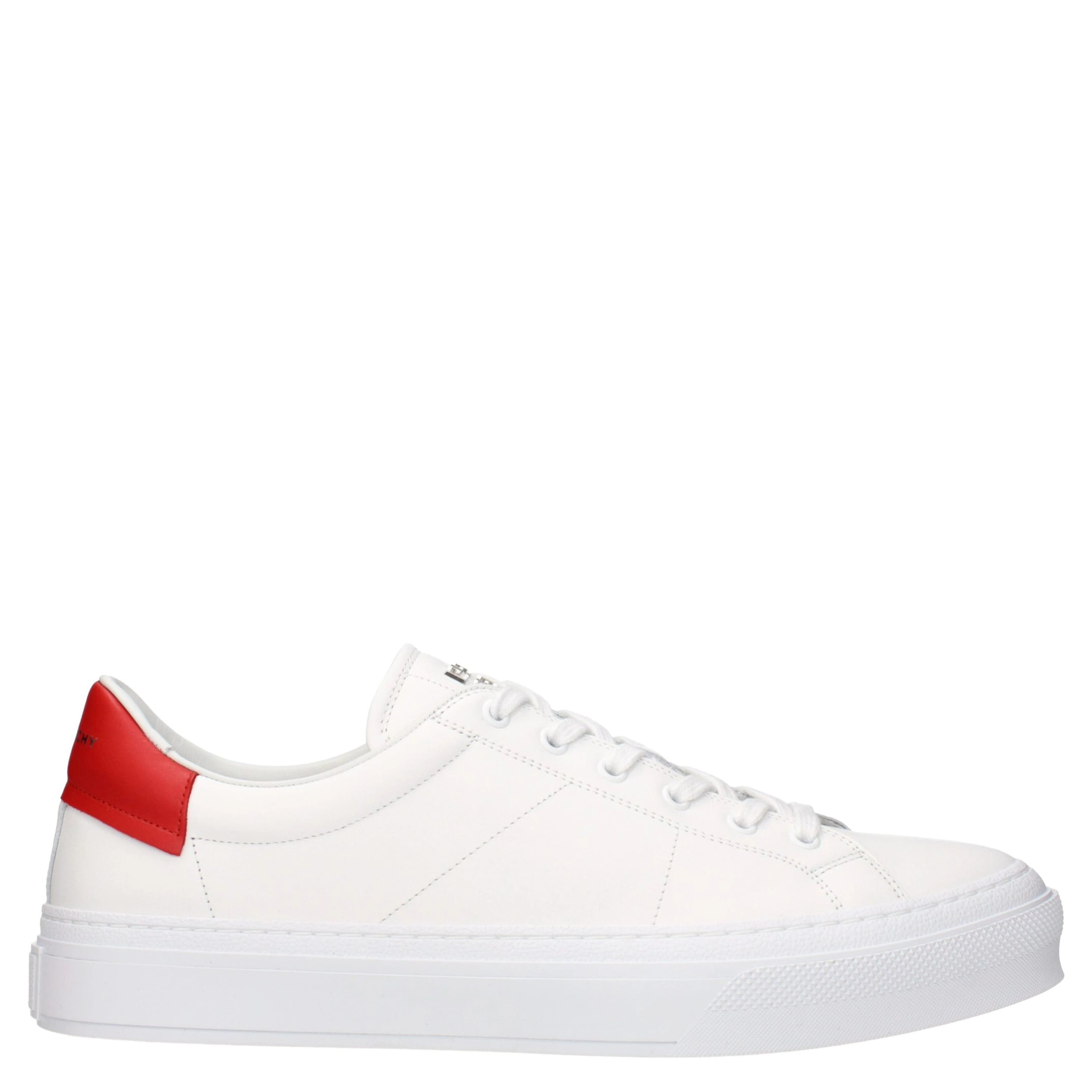 White Leather Low Top Sneakers