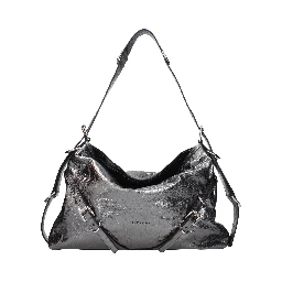 Gray Leather Shoulder Bag