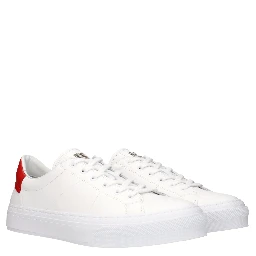 White Leather Low Top Sneakers