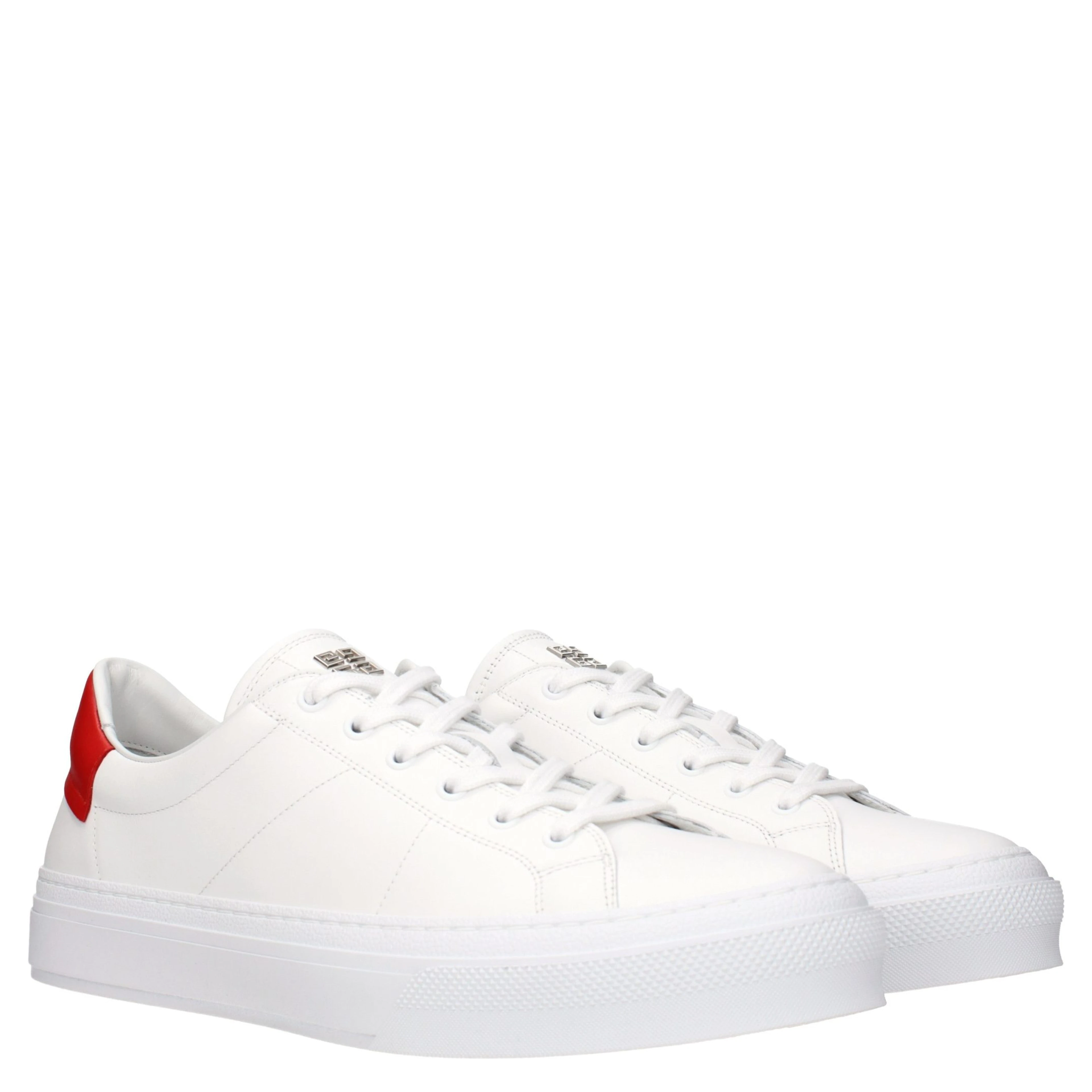 White Leather Low Top Sneakers
