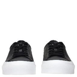 Black Leather Low Top Sneakers