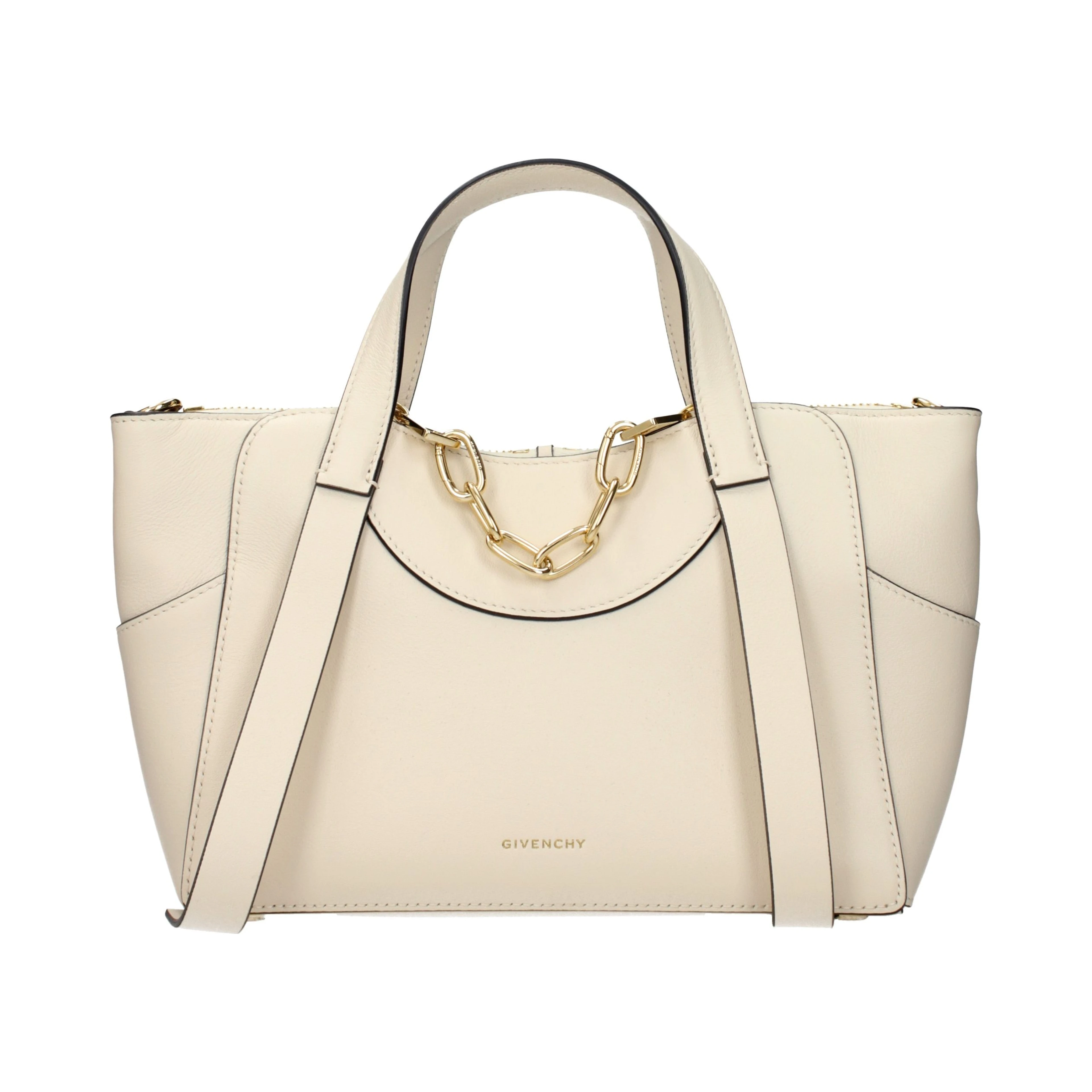 Beige Leather Handbag