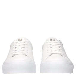 White Leather Low Top Sneakers