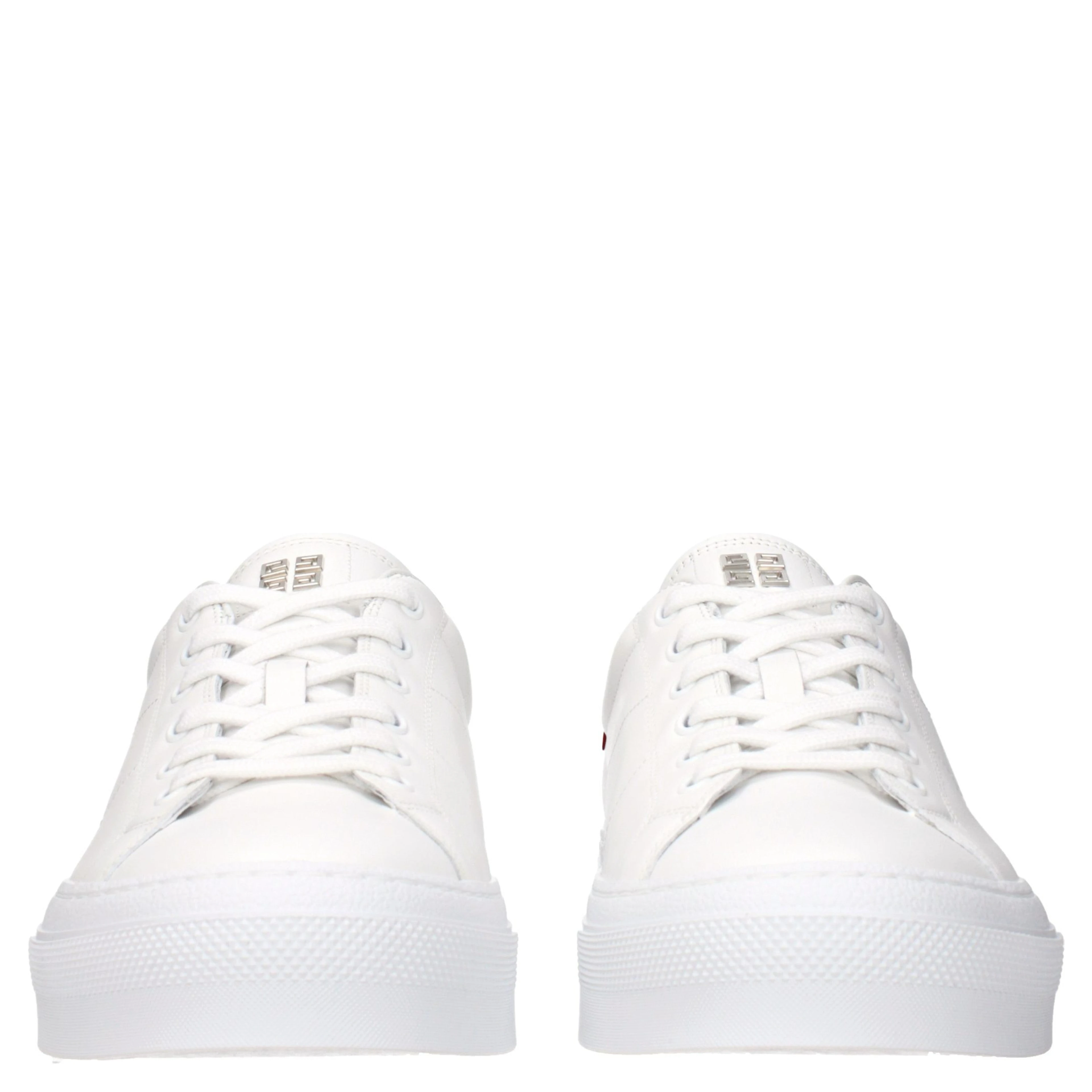 White Leather Low Top Sneakers