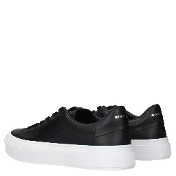 Black Leather Low Top Sneakers