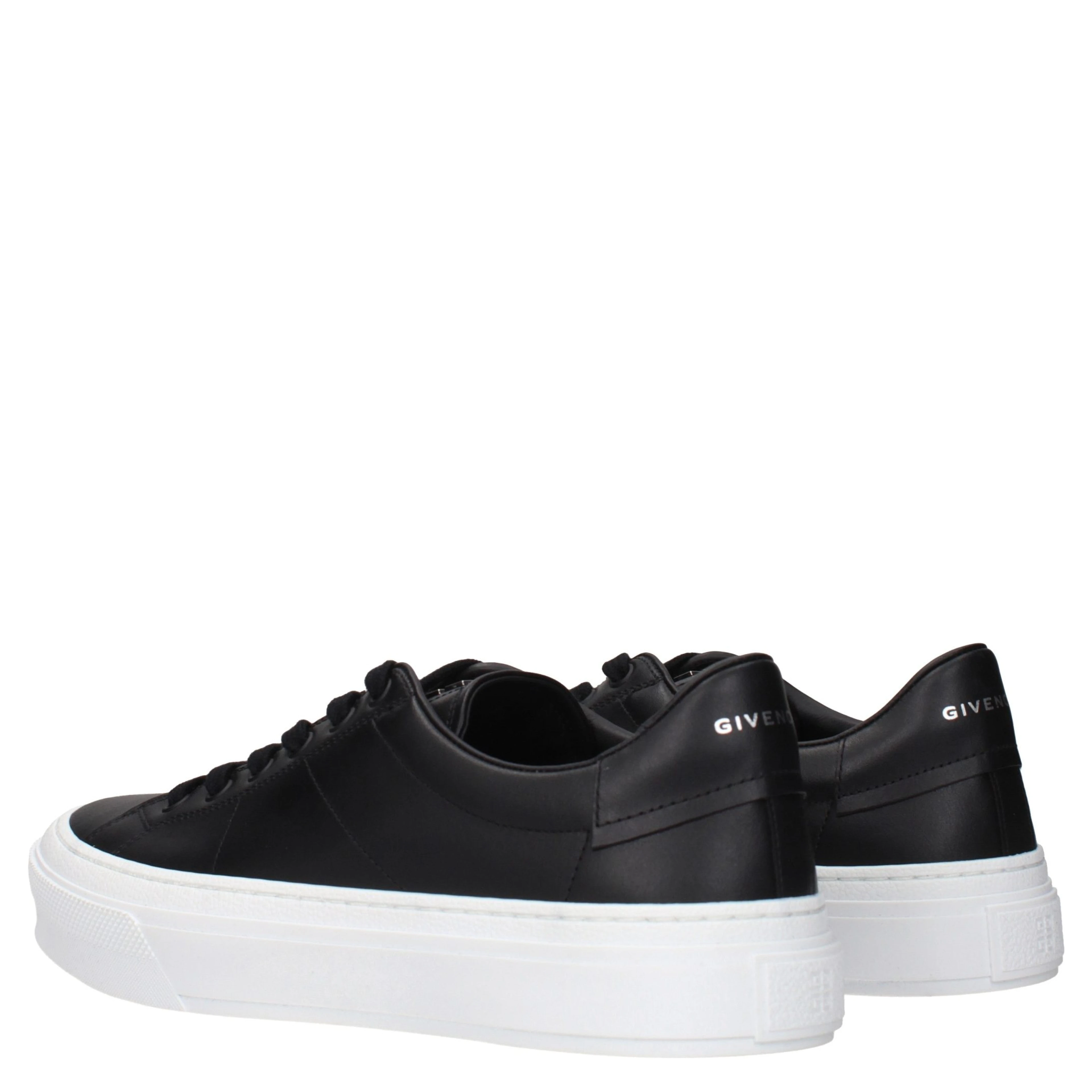 Black Leather Low Top Sneakers