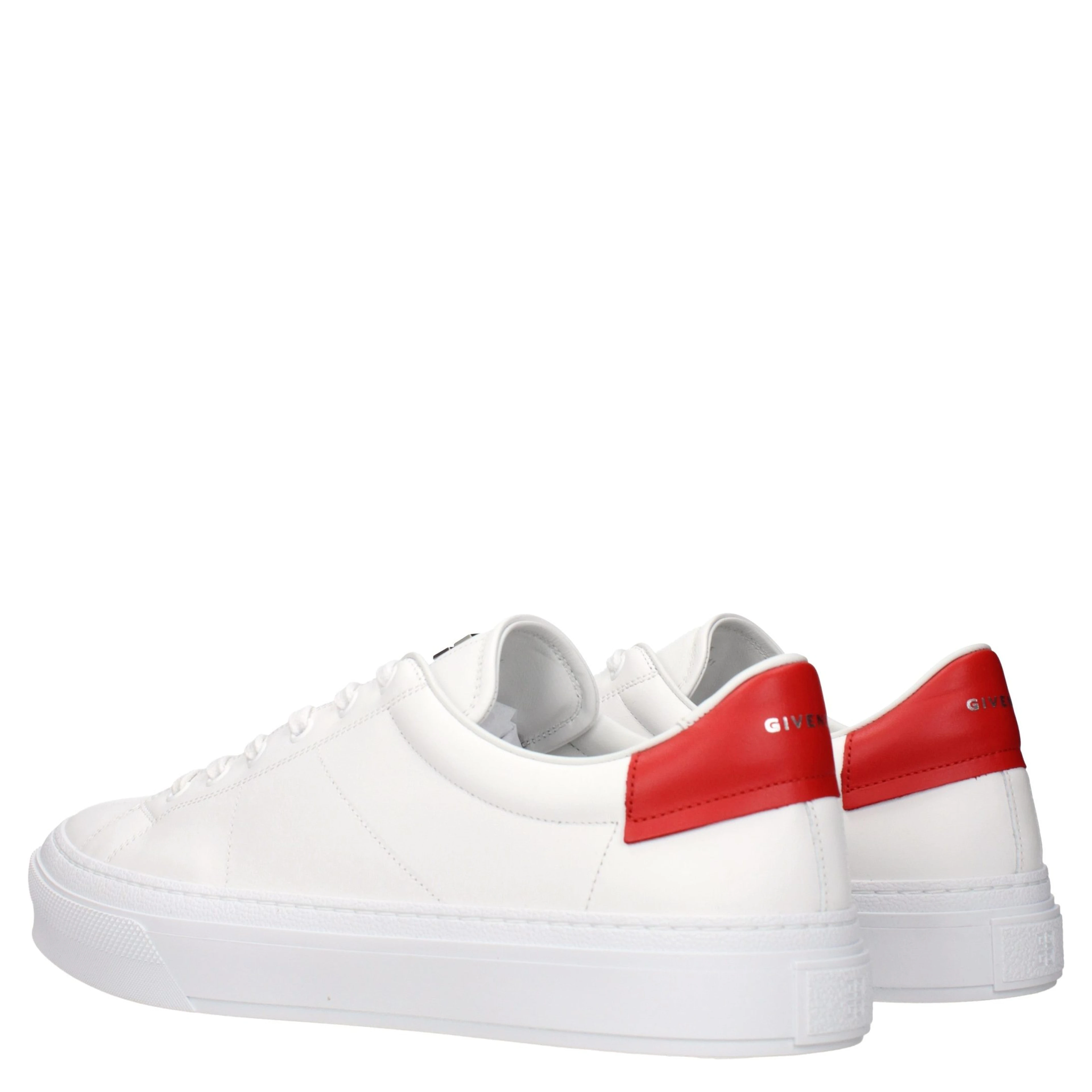 White Leather Low Top Sneakers