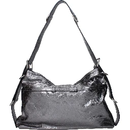 Gray Leather Shoulder Bag