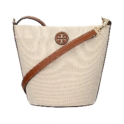 Beige Fabric Crossbody Bag
