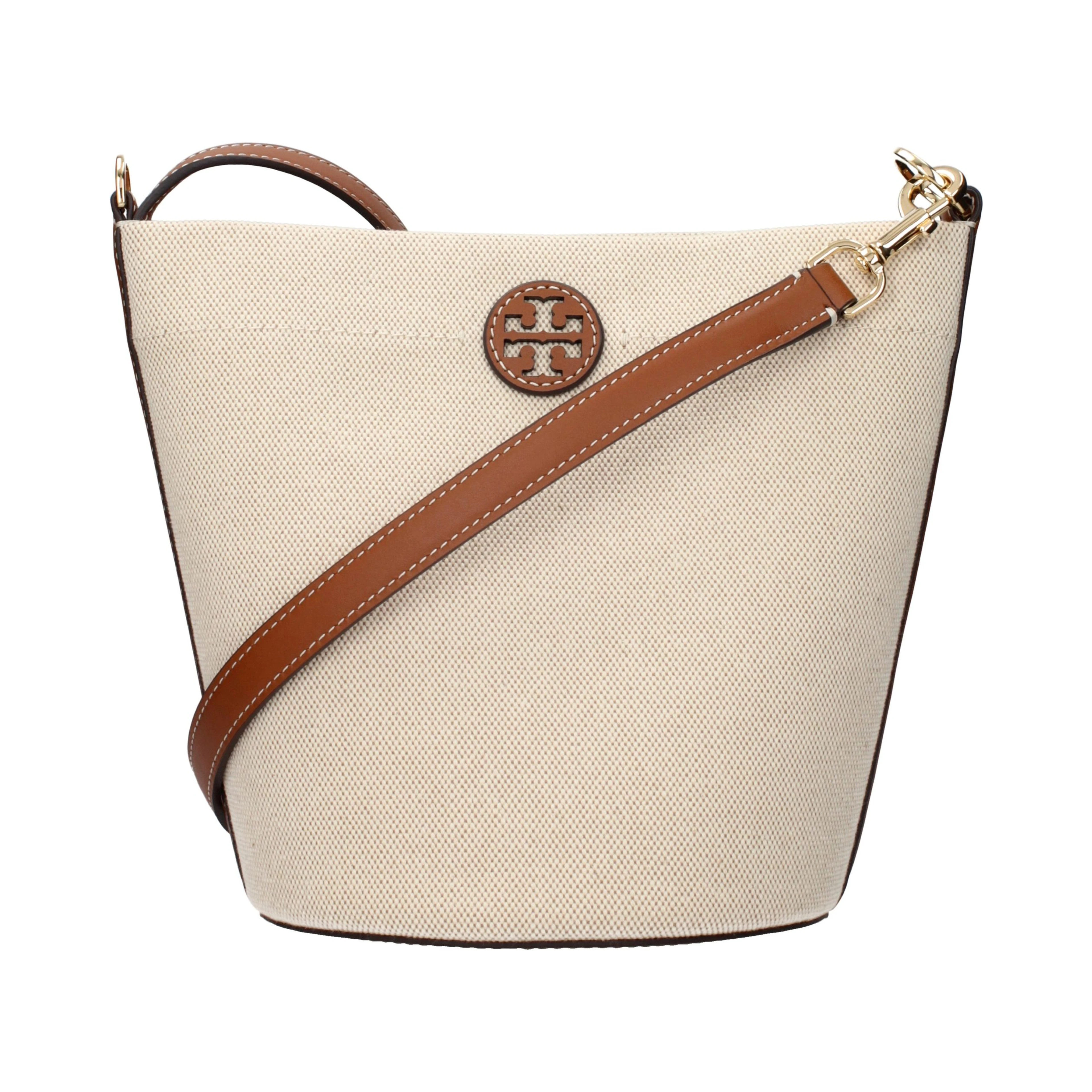 Beige Fabric Crossbody Bag