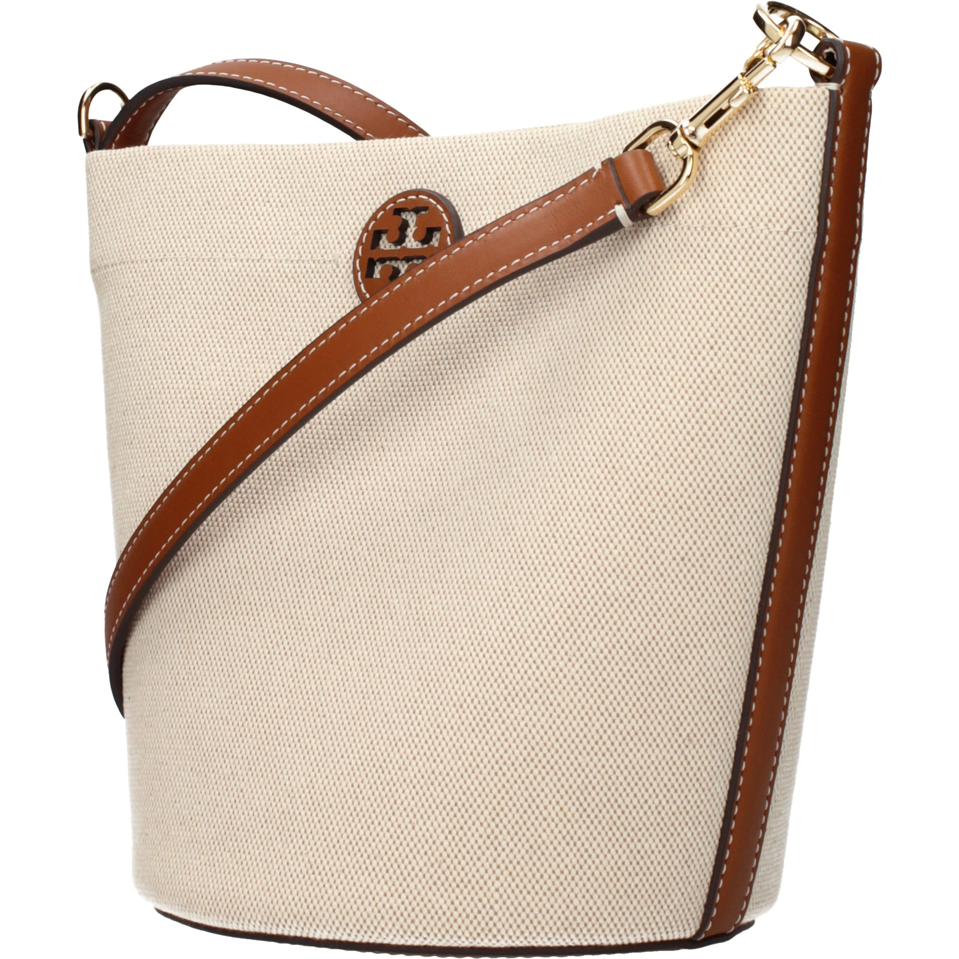 Beige Fabric Crossbody Bag