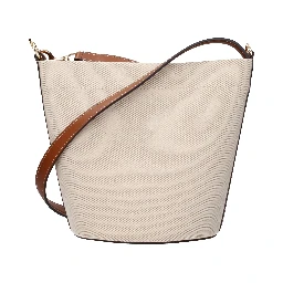 Beige Fabric Crossbody Bag