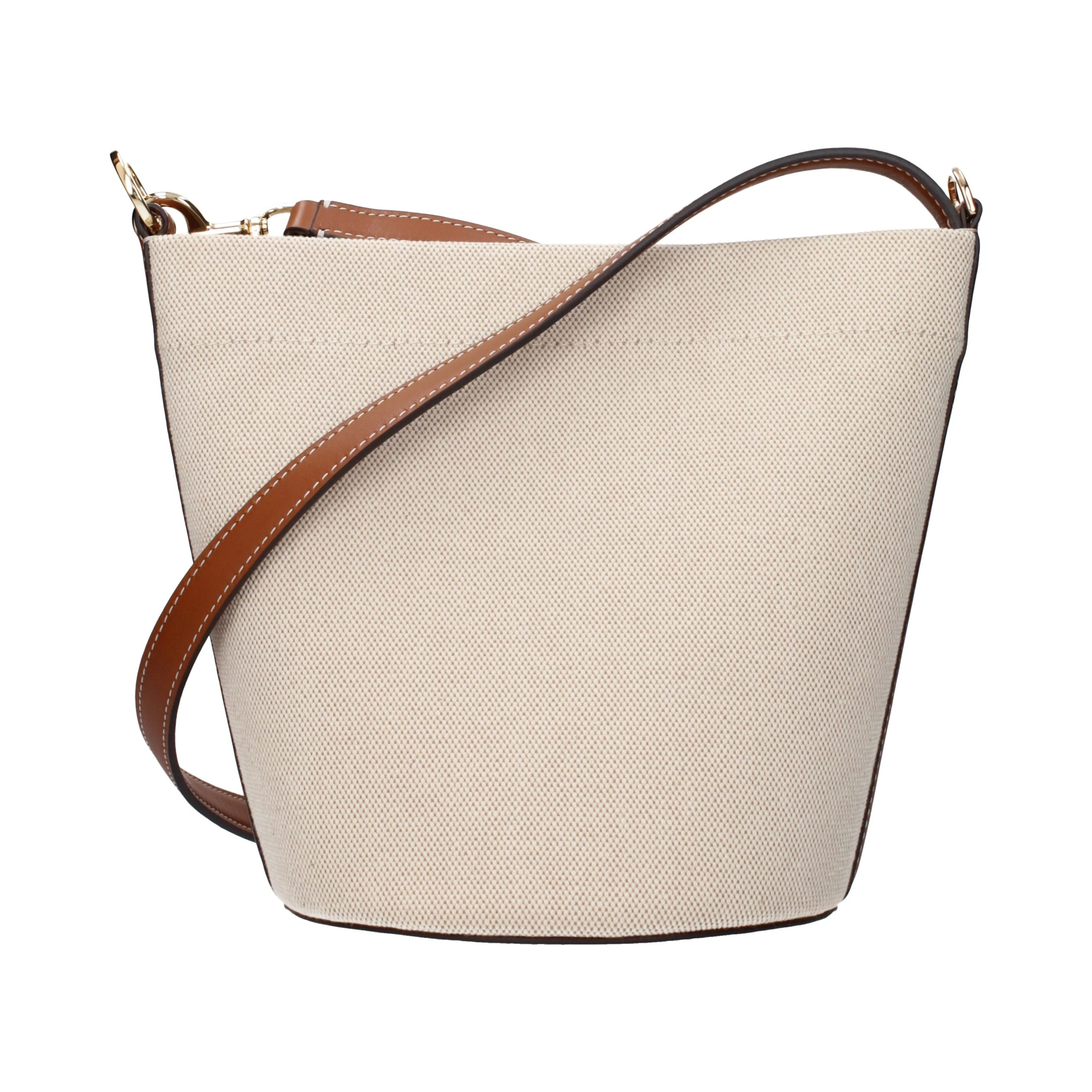 Beige Fabric Crossbody Bag