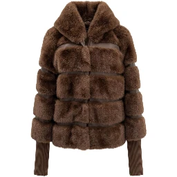 Brown Polyester Women Jacket
