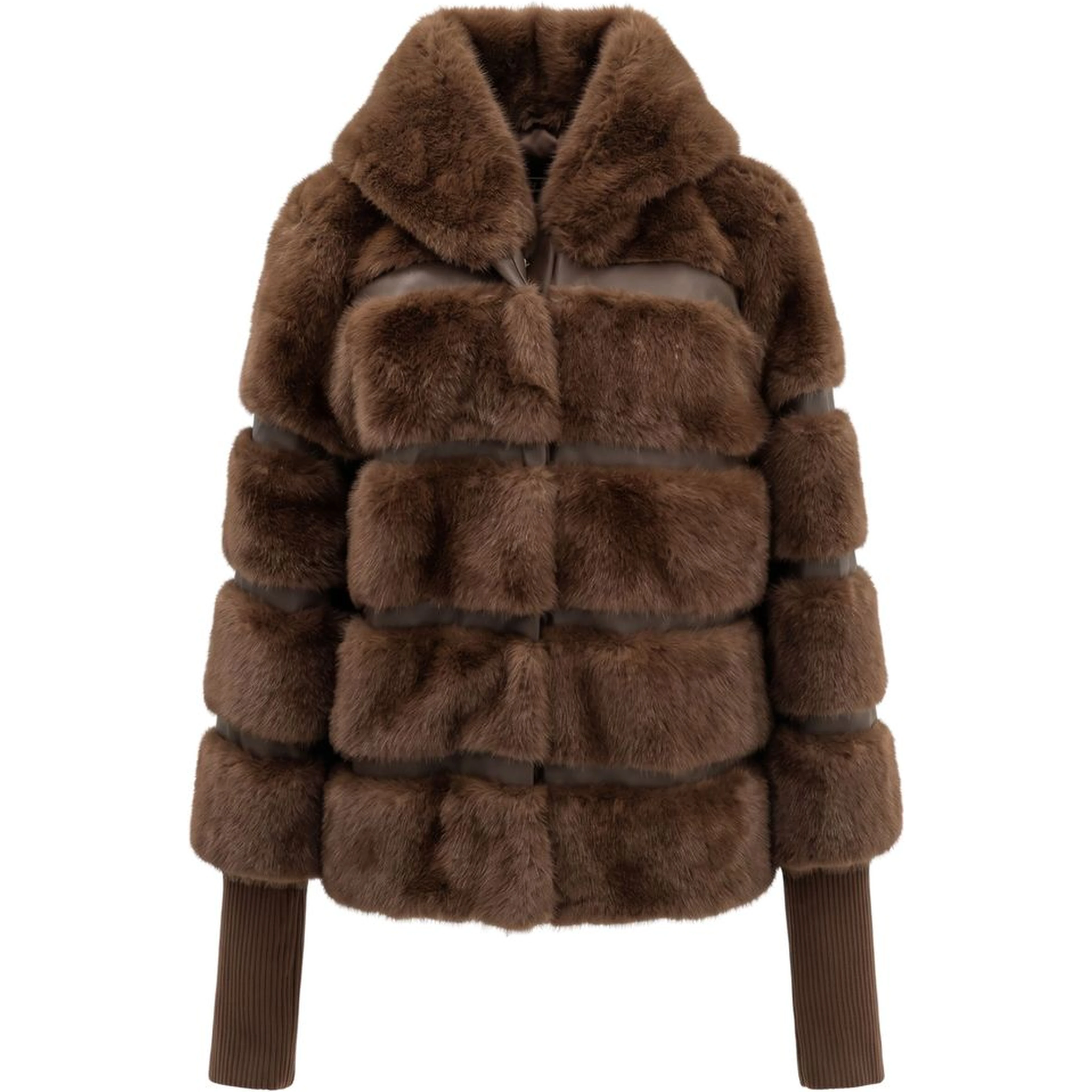 Brown Polyester Women Jacket
