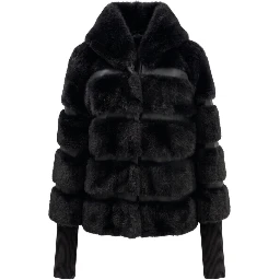 Black Polyester Women Jacket