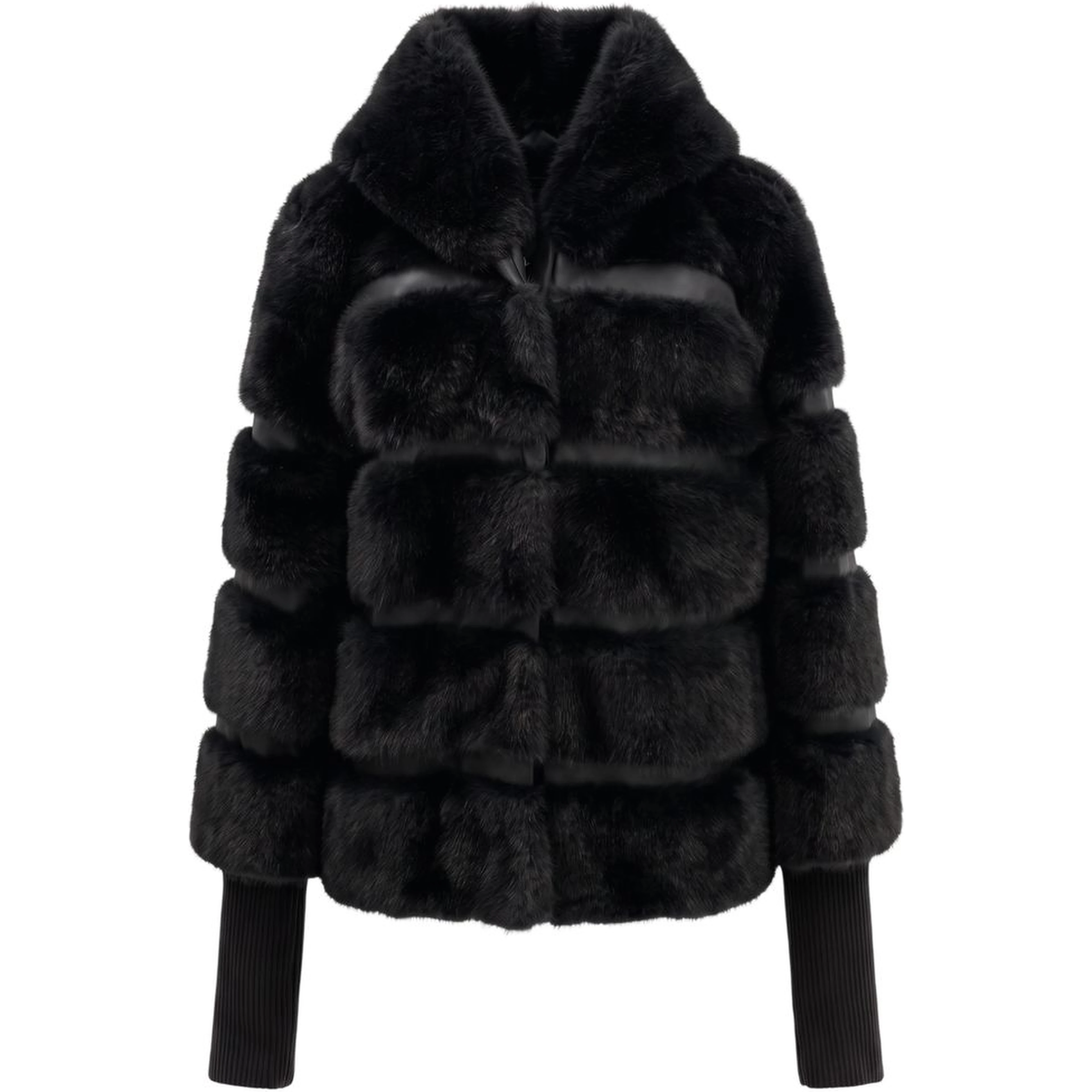 Black Polyester Women Jacket