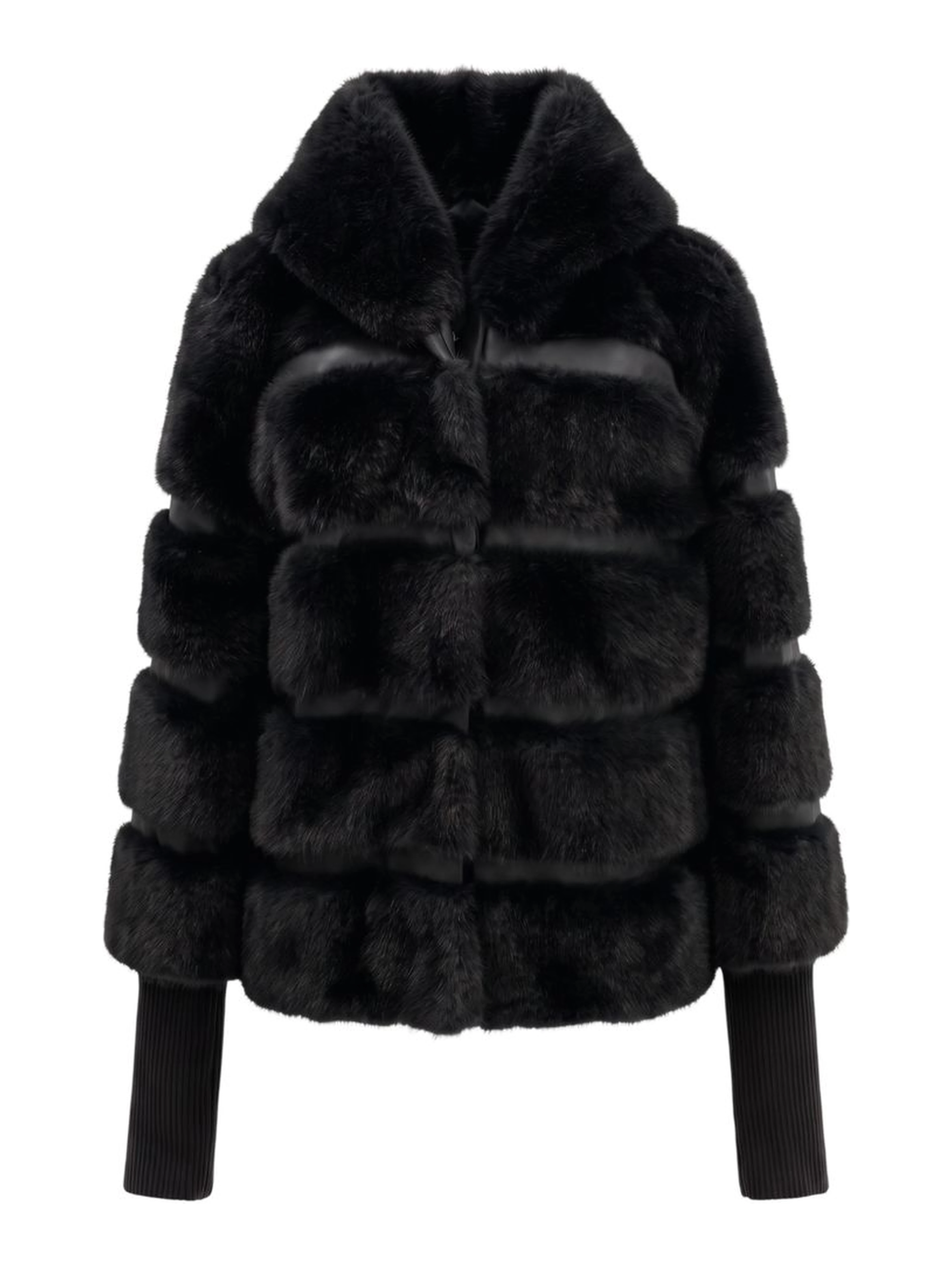 Black Polyester Women Jacket