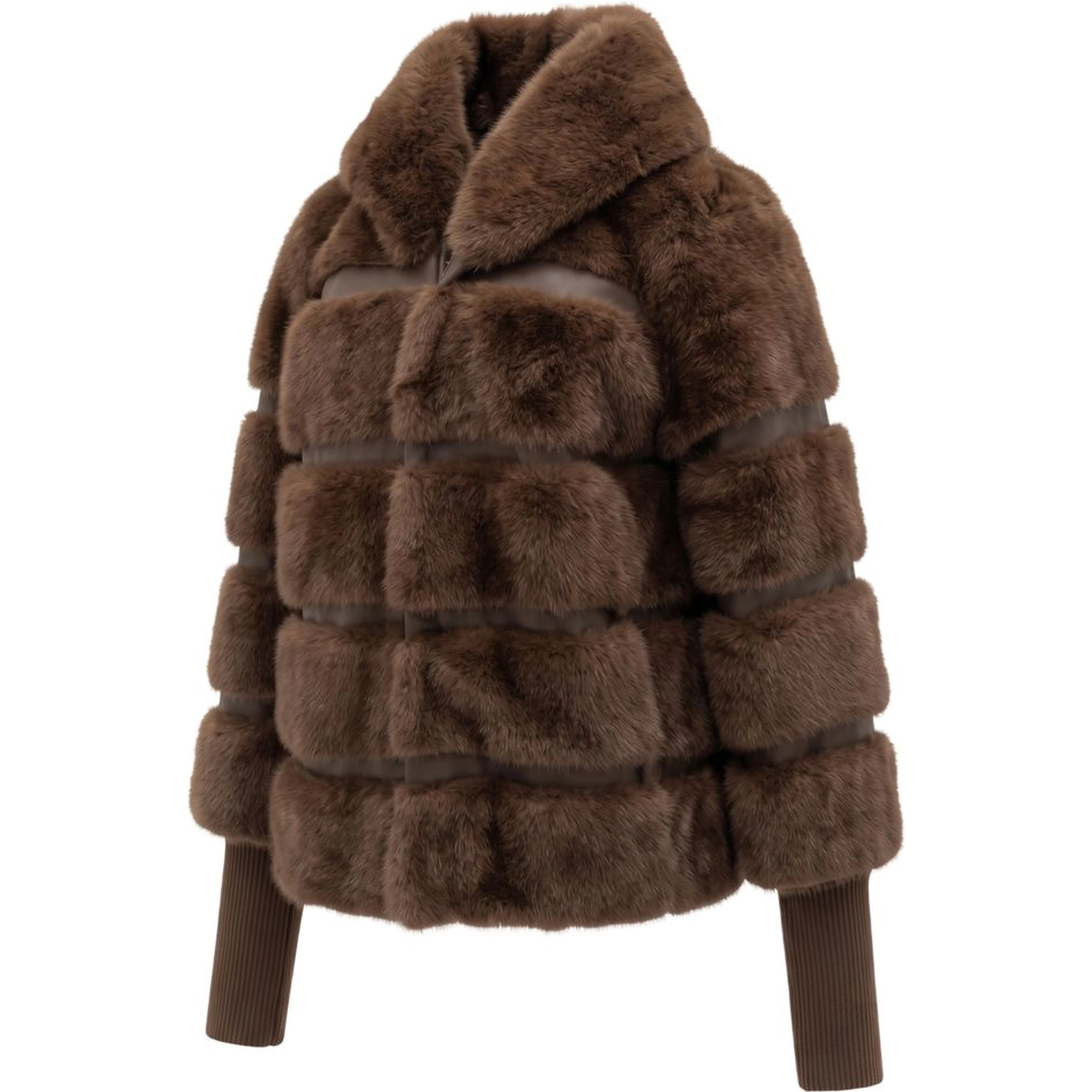 Brown Polyester Women Jacket