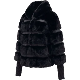 Black Polyester Women Jacket