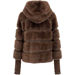 Brown Polyester Women Jacket