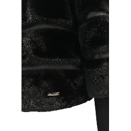 Black Polyester Women Jacket