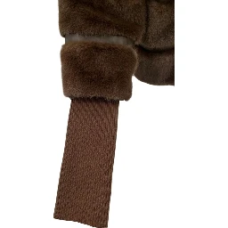 Brown Polyester Women Jacket