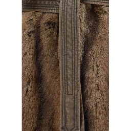 Brown Polyester Sleeveless Jacket