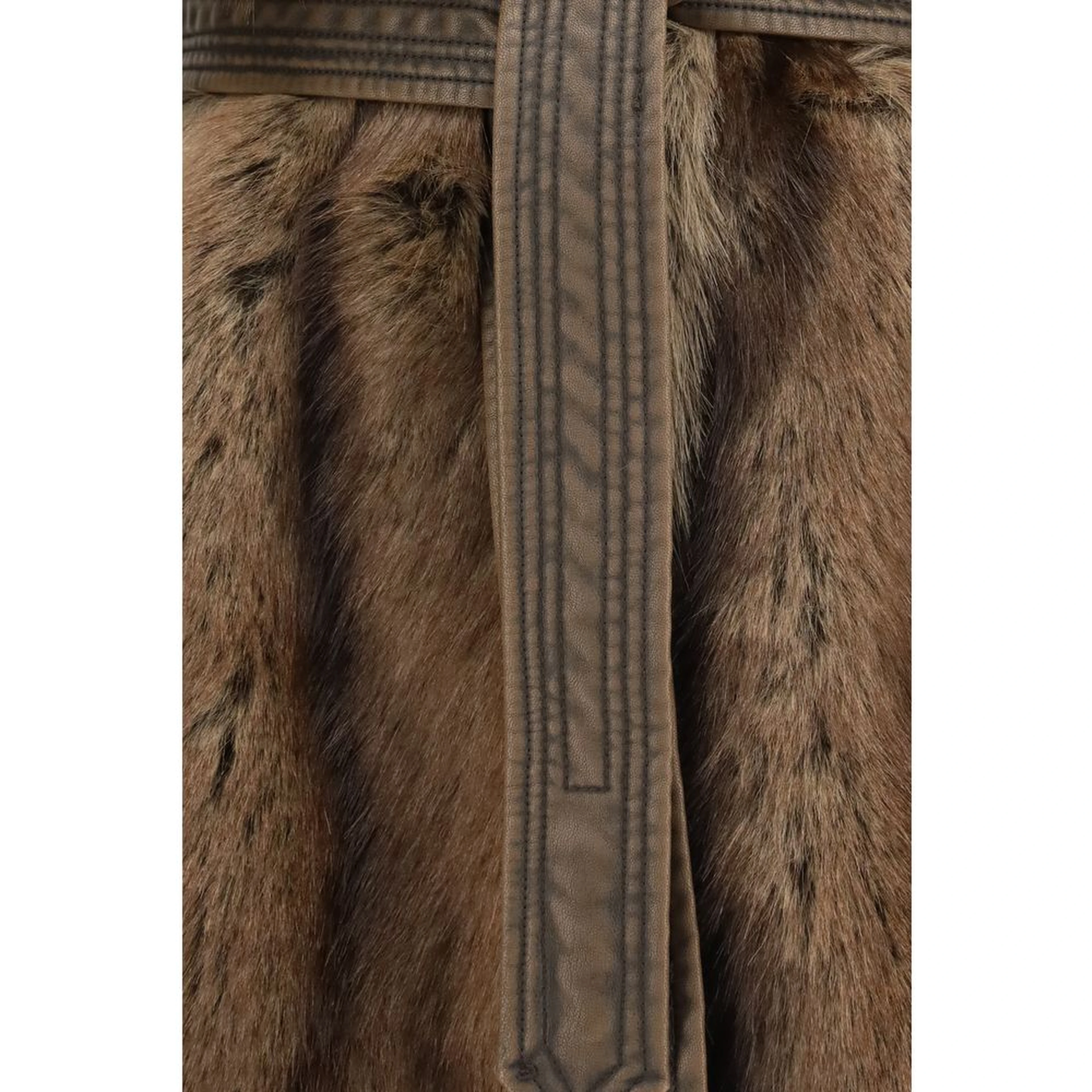 Brown Polyester Sleeveless Jacket