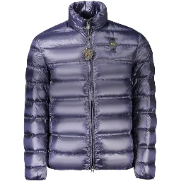 Blue Polyamide Men Jacket