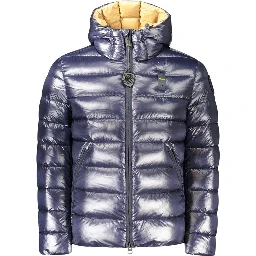 Blue Polyamide Men's Jacket