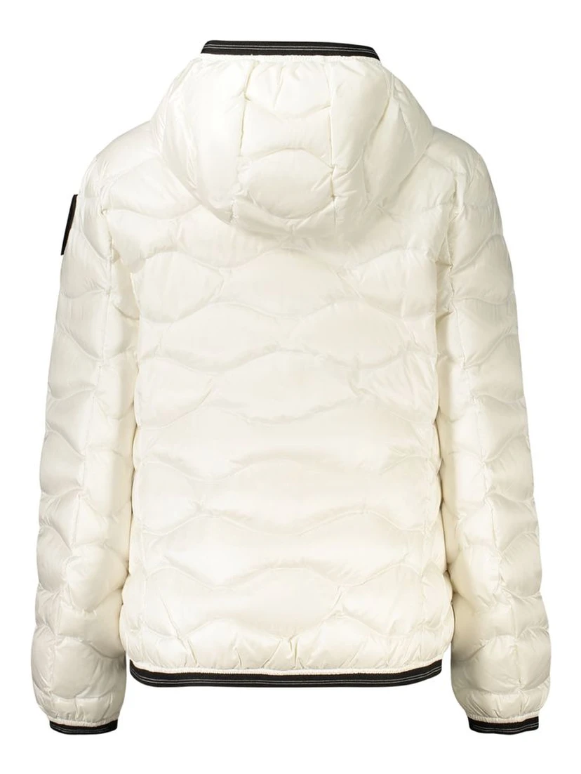 White Polyamide Women's Jacket with Hood