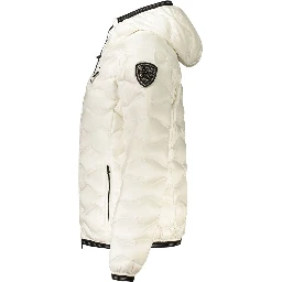 White Polyamide Women's Jacket with Hood