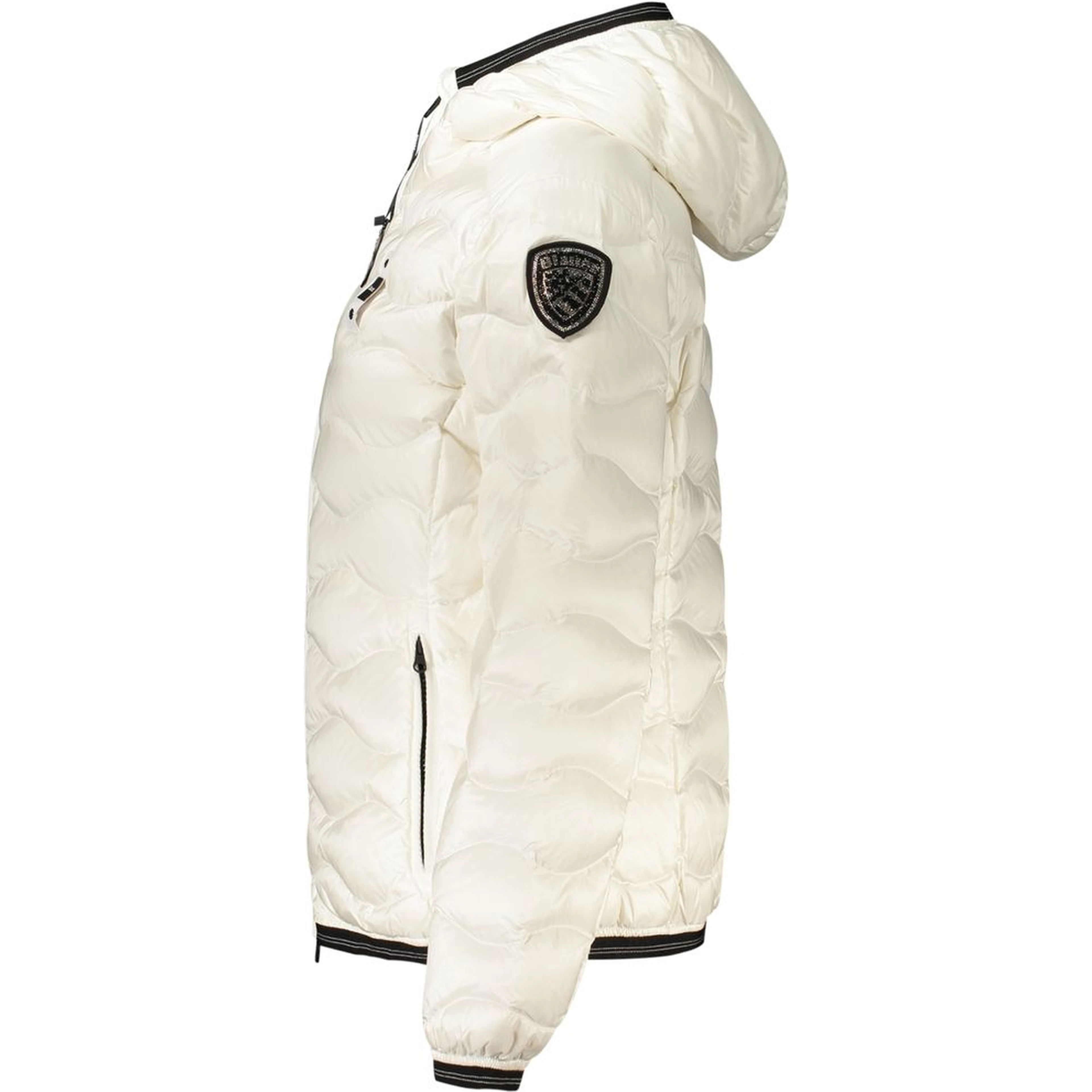 White Polyamide Women's Jacket with Hood